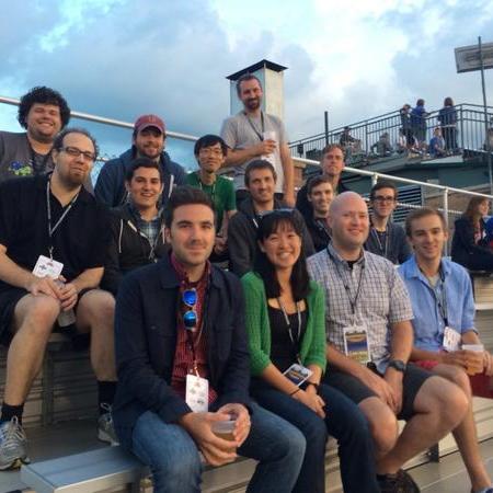 A group of people in the stands at Wrigley Field