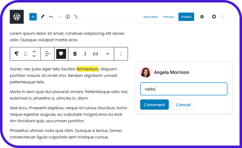 Inline comments example for Multicollab plugin